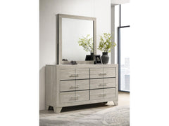 Trenton Rustic Cream 6-drawer Bedroom Dresser With Mirror - Ornate Home