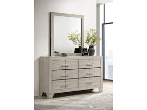 Trenton Rustic Cream 6-drawer Bedroom Dresser With Mirror - Ornate Home