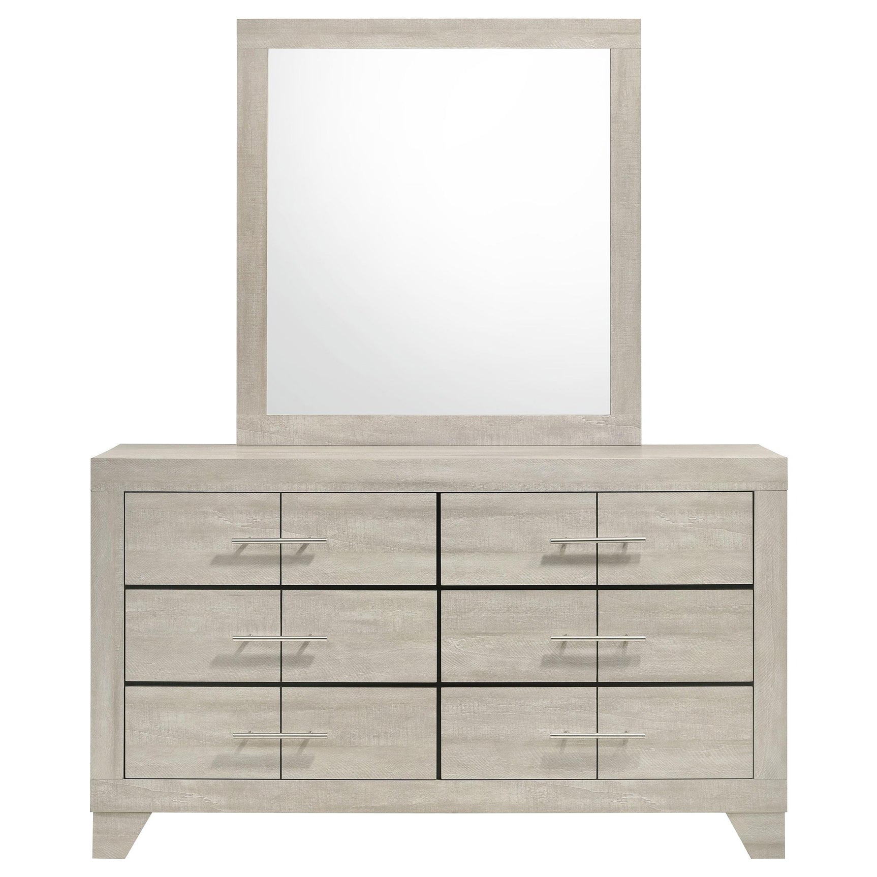 Trenton Rustic Cream 6-drawer Bedroom Dresser With Mirror - Ornate Home