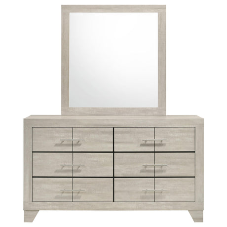 Trenton Rustic Cream 6-drawer Bedroom Dresser With Mirror - Ornate Home