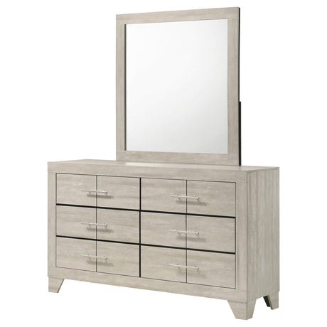 Trenton Rustic Cream 6-drawer Bedroom Dresser With Mirror - Ornate Home
