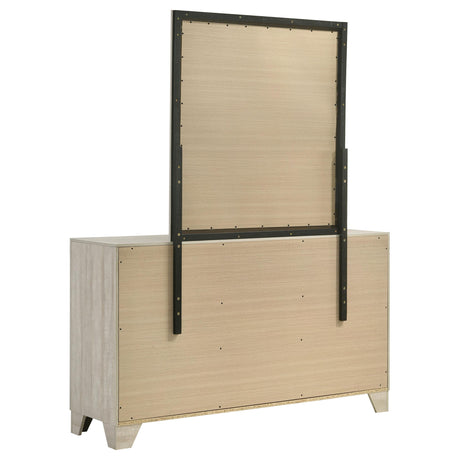 Trenton Rustic Cream 6-drawer Bedroom Dresser With Mirror - Ornate Home