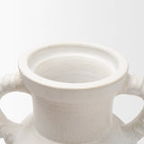 Trenza White Large Ceramic Vase with Twisted Handles - Ornate Home