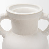 Trenza White Large Ceramic Vase with Twisted Handles - Ornate Home