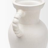 Trenza White Large Ceramic Vase with Twisted Handles - Ornate Home