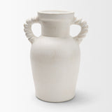 Trenza White Small Ceramic Vase with Twisted Handles - Ornate Home