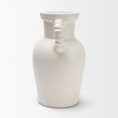 Trenza White Small Ceramic Vase with Twisted Handles - Ornate Home