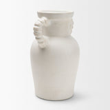 Trenza White Small Ceramic Vase with Twisted Handles - Ornate Home