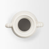 Trenza White Small Ceramic Vase with Twisted Handles - Ornate Home