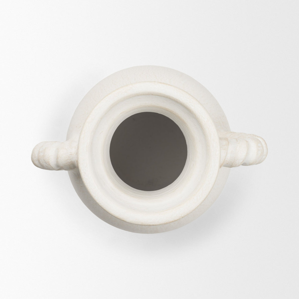 Trenza White Small Ceramic Vase with Twisted Handles - Ornate Home