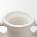 Trenza White Small Ceramic Vase with Twisted Handles - Ornate Home