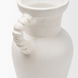 Trenza White Small Ceramic Vase with Twisted Handles - Ornate Home