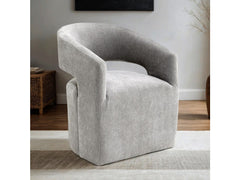 Tresa Light Gray Dining Arm Chair w/ Casters - Ornate Home
