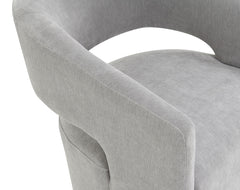 Tresa Light Gray Dining Arm Chair w/ Casters - Ornate Home