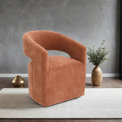 Tresa Rustic Orange Dining Arm Chair w/ Casters - Ornate Home