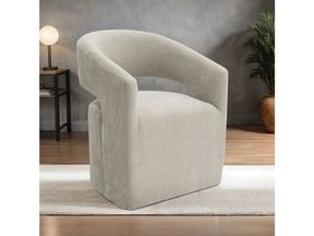 Tresa Taupe Dining Arm Chair w/ Casters - Ornate Home