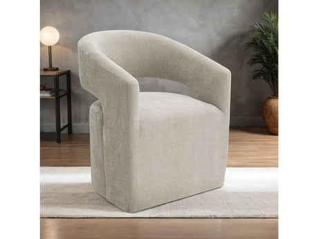 Tresa Taupe Dining Arm Chair w/ Casters - Ornate Home