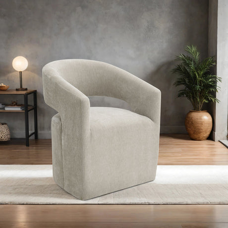 Tresa Taupe Dining Arm Chair w/ Casters - Ornate Home