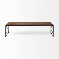 Trestman Brown/Black Wood Top Accent Bench