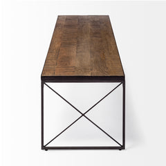 Trestman Brown/Black Wood Top Accent Bench