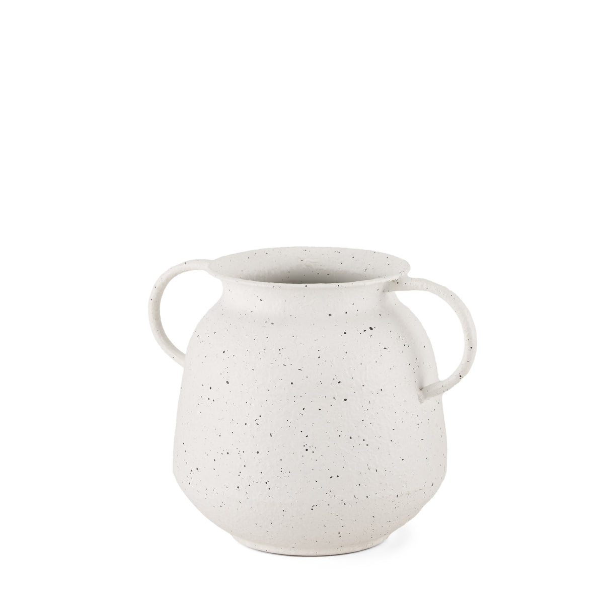 Treva White/Black Small Metal Vase - Ornate Home