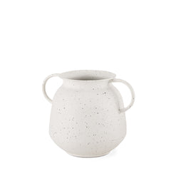 Treva White/Black Small Metal Vase - Ornate Home