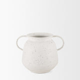 Treva White/Black Small Metal Vase - Ornate Home