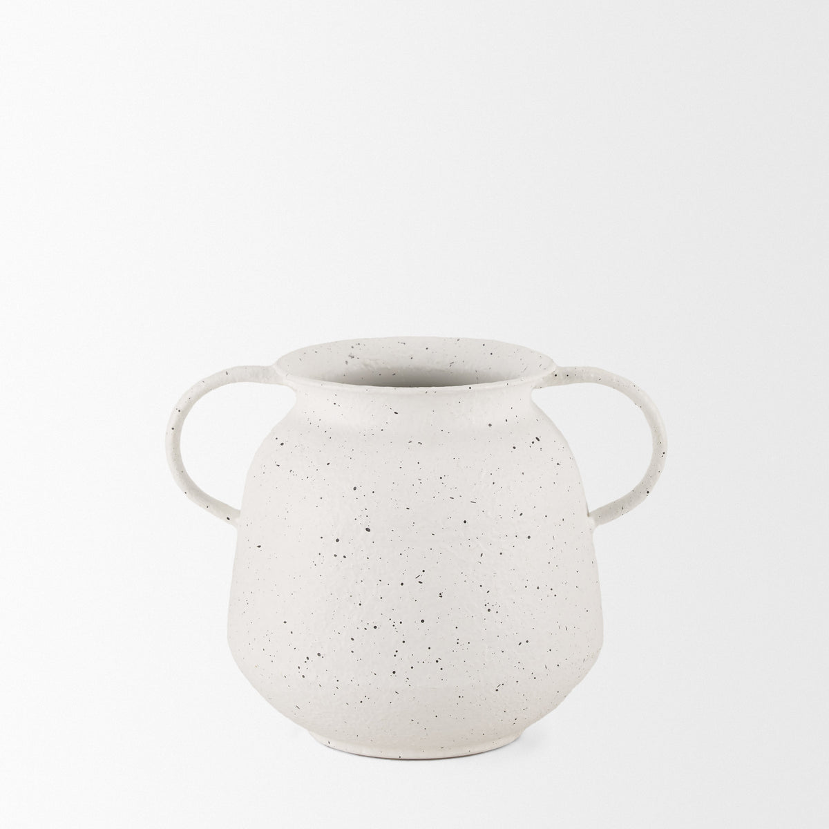 Treva White/Black Small Metal Vase - Ornate Home