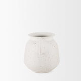 Treva White/Black Small Metal Vase - Ornate Home