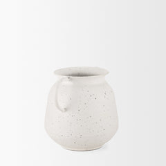 Treva White/Black Small Metal Vase - Ornate Home