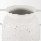 Treva White/Black Small Metal Vase - Ornate Home