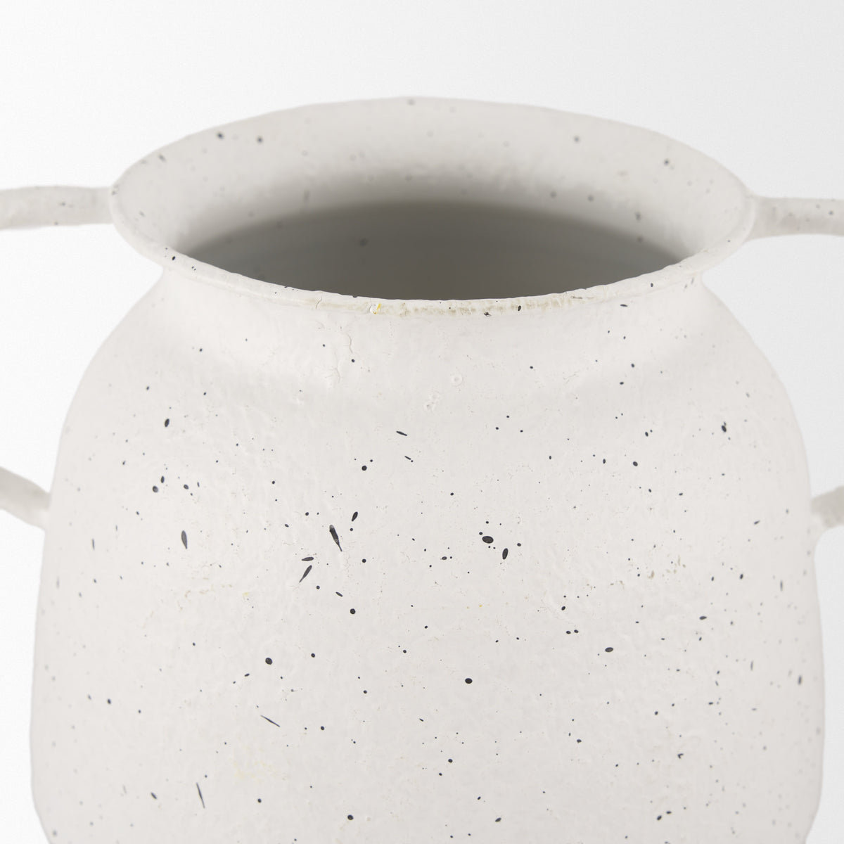 Treva White/Black Small Metal Vase - Ornate Home