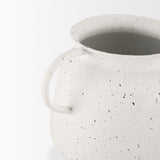 Treva White/Black Small Metal Vase - Ornate Home
