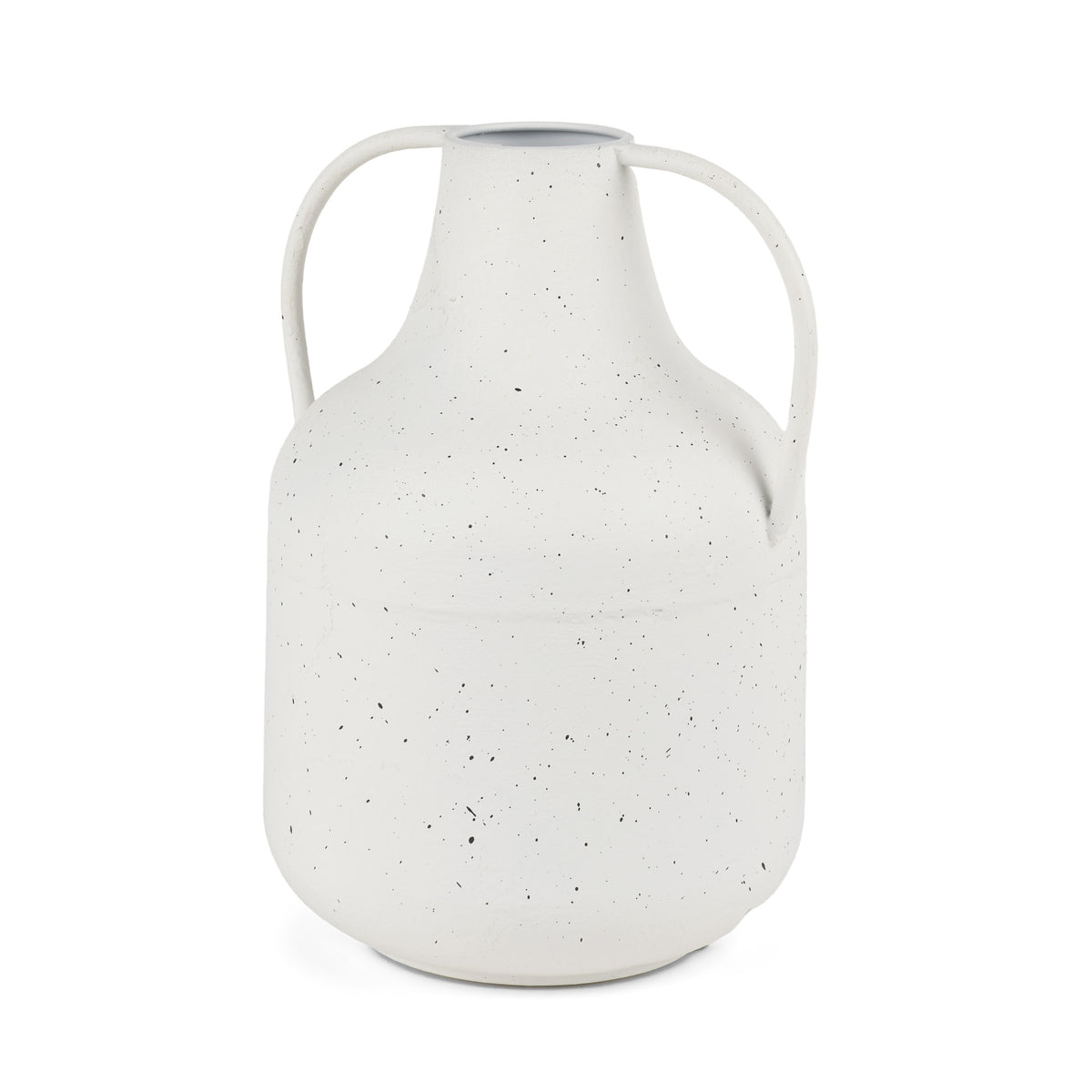 Treva White/Black Tall Metal Vase - Ornate Home