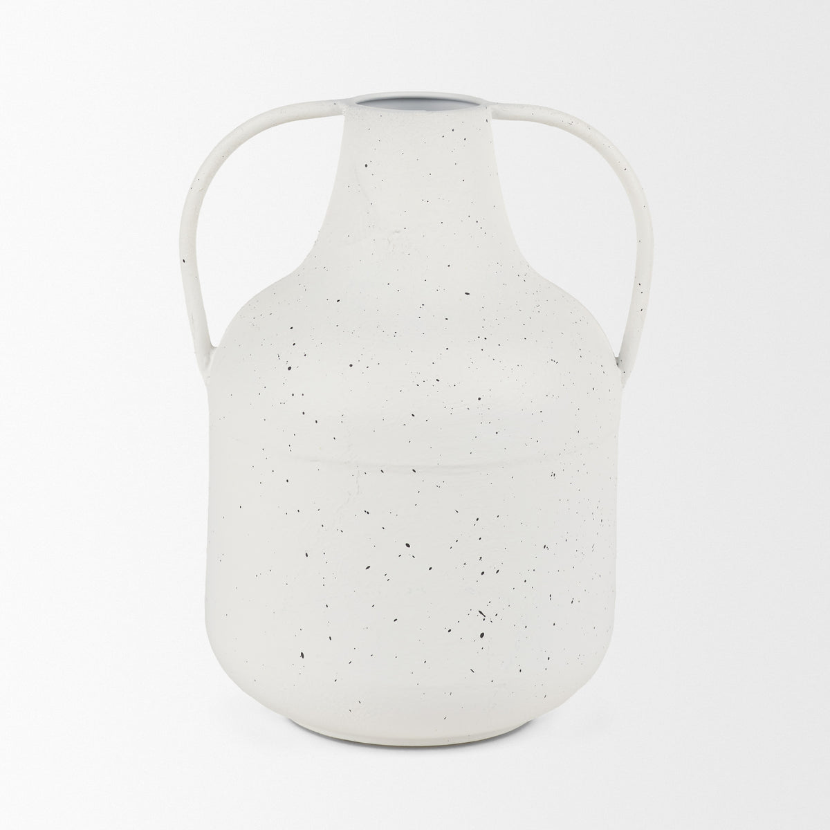 Treva White/Black Tall Metal Vase - Ornate Home