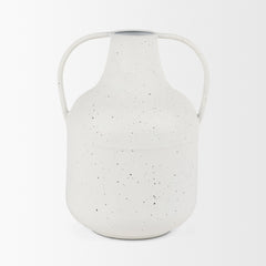 Treva White/Black Tall Metal Vase - Ornate Home
