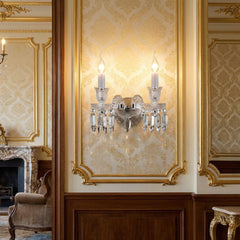 Treviso Clear 2-Light Traditional Crystal Wall Sconce - Ornate Home
