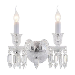 Treviso Clear 2-Light Traditional Crystal Wall Sconce - Ornate Home
