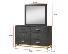 Trevor Brown/Gold Dresser Mirror - Ornate Home