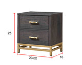 Trevor Brown/Gold Nightstand - Ornate Home