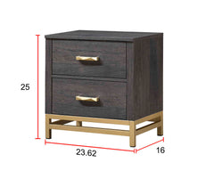 Trevor Brown/Gold Nightstand - Ornate Home