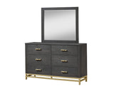 Trevor Brown/Gold Panel Bedroom Set - Ornate Home