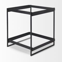 Trey Black Metal with Glass Accent Table - Ornate Home