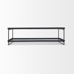 Trey Black Metal with Glass Coffee Table - Ornate Home