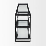 Trey Black Metal with Glass Console Table - Ornate Home