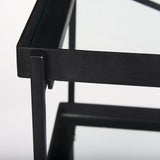 Trey Black Metal with Glass Console Table - Ornate Home