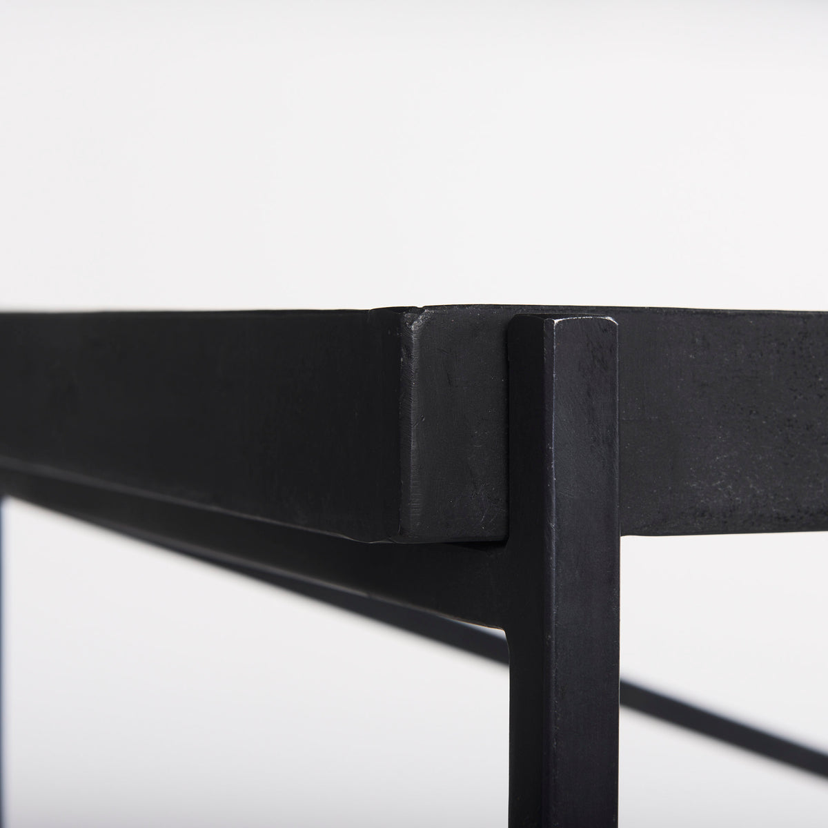 Trey Black Metal with Glass Console Table - Ornate Home