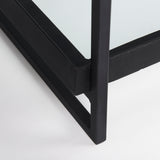 Trey Black Metal with Glass Console Table - Ornate Home