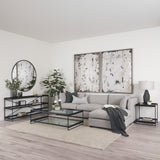 Trey Black Metal with Glass Console Table - Ornate Home