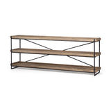Trey Brown/Black Wood and Iron Console Table - Ornate Home